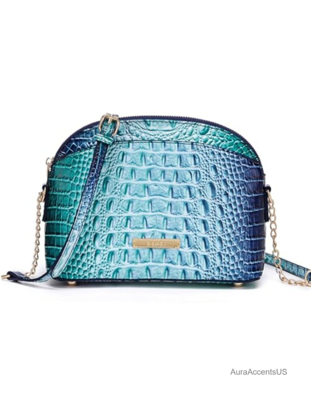 Crocodile Embossed Satchel Crossbody Shoulder Handbag Vegan Leather Clutch